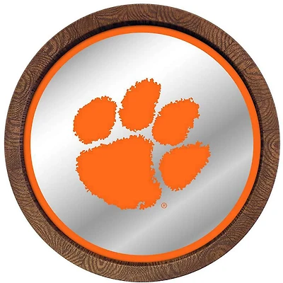 The Fan-Brand Clemson University Paw Print Barrel Top Mirrored Sign