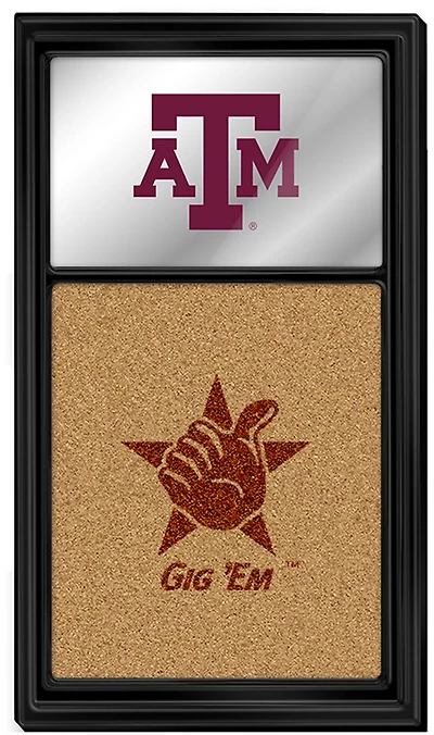 The Fan-Brand Texas A&M University Dual Logo Mirrored Cork Note Board