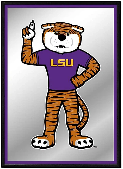 The Fan-Brand Louisiana State University Mascot Framed Mirrored Wall Sign