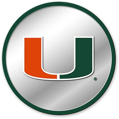 The Fan-Brand University of Miami Modern Disc Mirrored Wall Sign