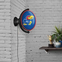 The Fan-Brand University of Kansas Oval Rotating Lighted Sign