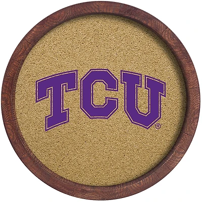The Fan-Brand Texas Christian University “Faux” Barrel Framed Cork Board