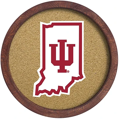 The Fan-Brand Indiana University State “Faux” Barrel Framed Cork Board