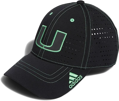 adidas Men's University of Miami Structured Laser Performance Cap