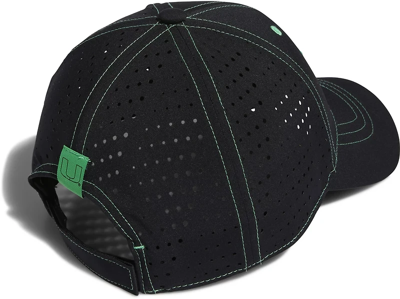 adidas Men's University of Miami Structured Laser Performance Cap
