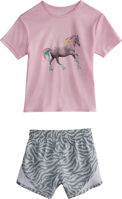 BCG Toddler Girls’ Woven Zebra T-shirt and Shorts Set