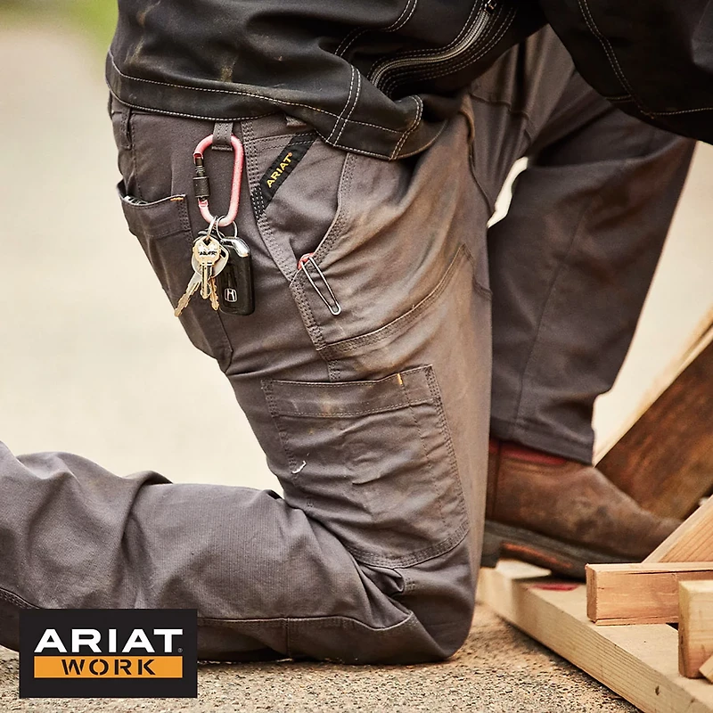 Ariat Men's Rebar M4 Relaxed DuraStretch Made Tough Double Front Stackable Straight Pants