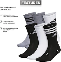 adidas Cushion Mixed Crew Socks 6 Pack