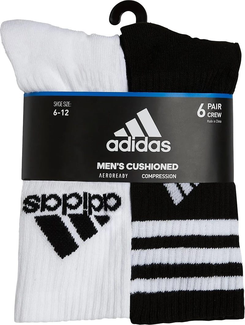 adidas Cushion Mixed Crew Socks 6 Pack