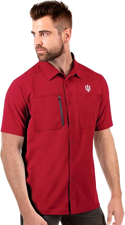 Antigua Men’s Indiana University Kickoff Limited Edition Woven Fishing Shirt