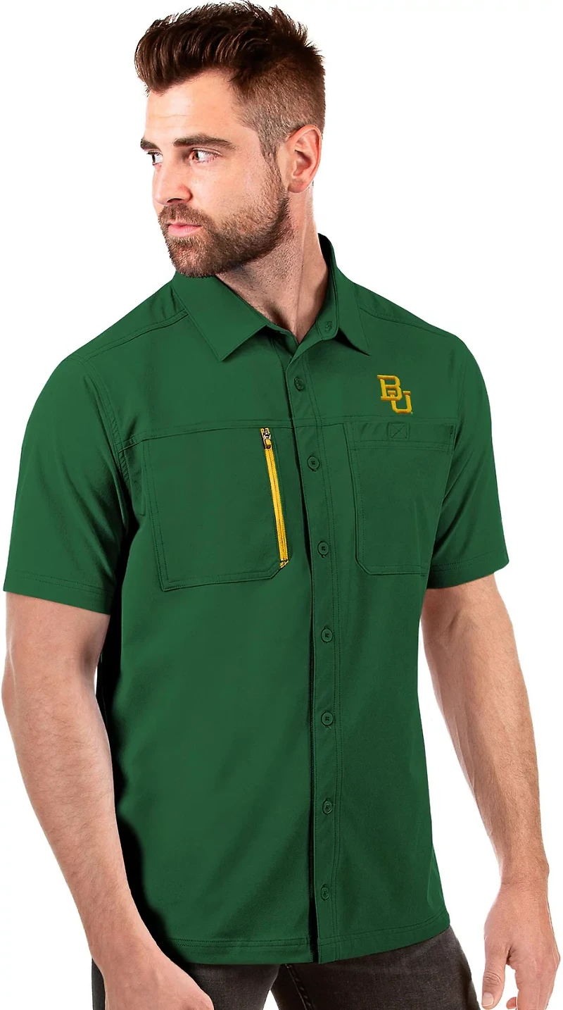 Antigua Men’s Baylor University Kickoff Limited Edition Woven Fishing Shirt