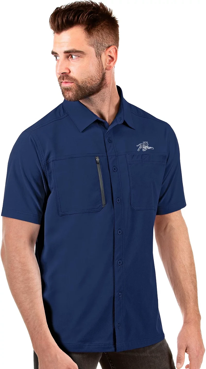 Antigua Men’s Jackson State University Kickoff Limited Edition Woven Fishing Shirt