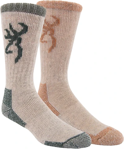 Browning Men's Poplar Wool Thermal Crew Socks 2 Pack