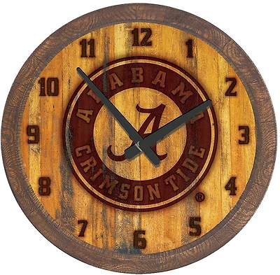 The Fan-Brand University of Alabama Seal Branded Faux Barrel Top Clock