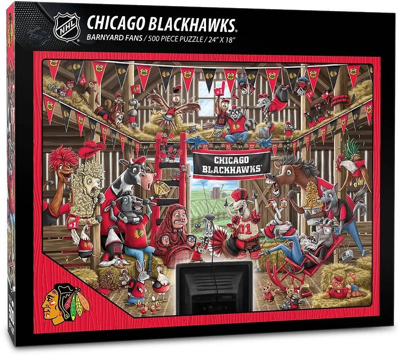 YouTheFan Chicago Blackhawks Barnyard Fans Puzzle