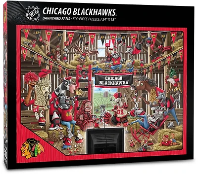 YouTheFan Chicago Blackhawks Barnyard Fans Puzzle