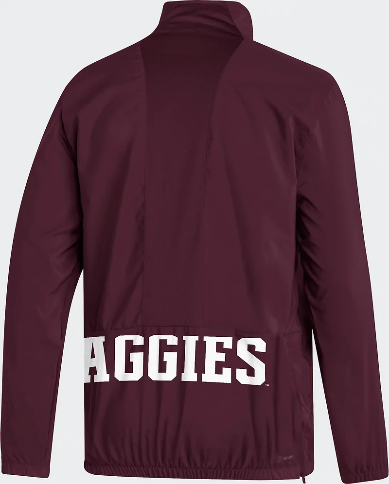 adidas Men's Texas A&M University Stadium Woven 1/4-Zip Pullover