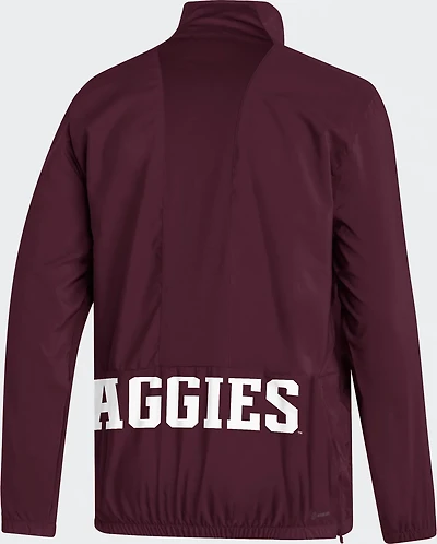 adidas Men's Texas A&M University Stadium Woven 1/4-Zip Pullover