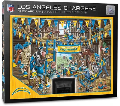 YouTheFan Los Angeles Chargers Barnyard Fans 500-Piece Puzzle
