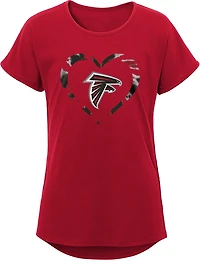 Outerstuff Girls' Atlanta Falcons Tie Dye Heart Dolman T-shirt