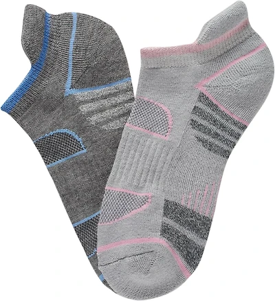 Magellan Outdoors Women's Mesh Stripe No-Show Socks 2-Pack