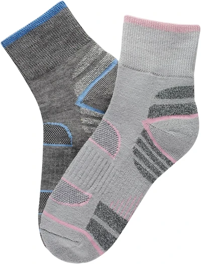 Magellan Outdoors Women's Mesh Stripe Crew Socks 2-Pack