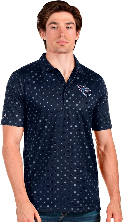 Antigua Men's Tennessee Titans Spark Short Sleeve Polo Shirt