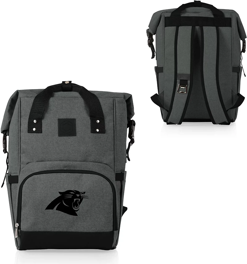 Picnic Time Carolina Panthers On The Go Roll-Top Cooler Backpack