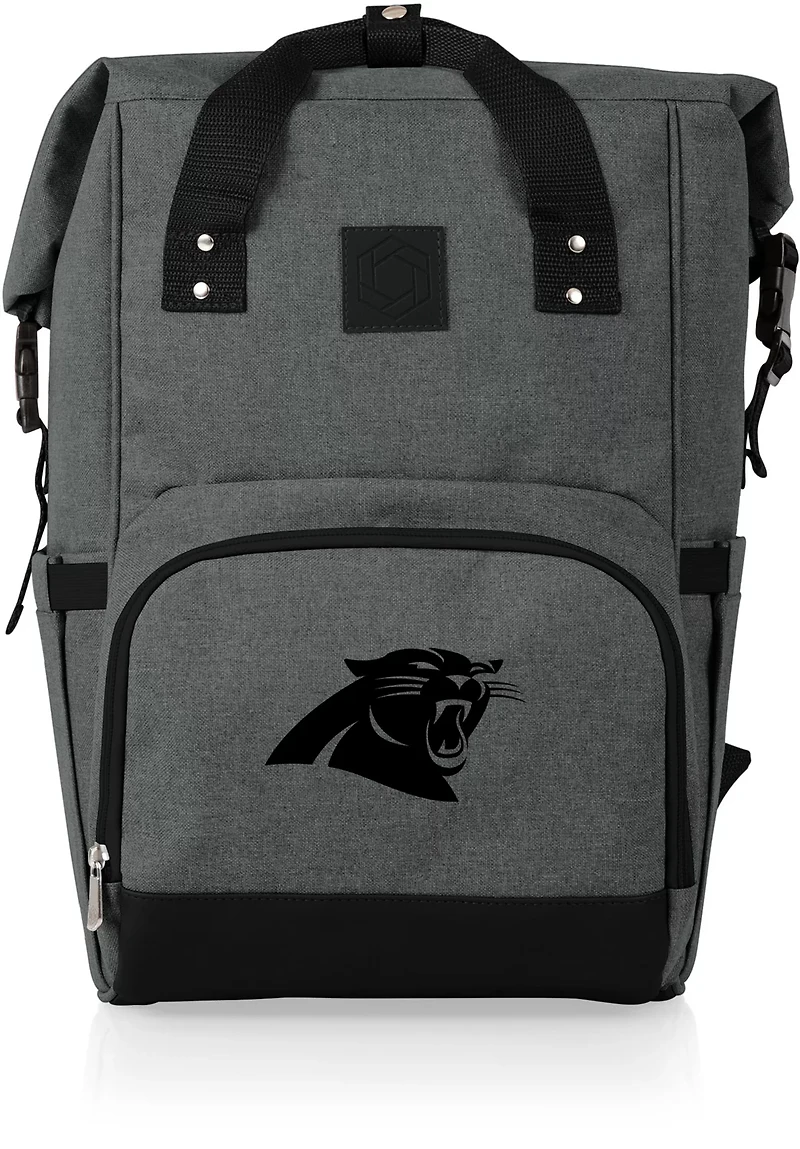 Picnic Time Carolina Panthers On The Go Roll-Top Cooler Backpack