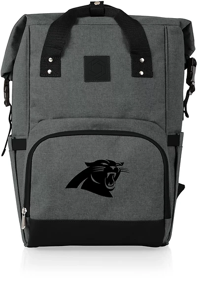 Picnic Time Carolina Panthers On The Go Roll-Top Cooler Backpack