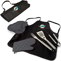 Picnic Time Miami Dolphins BBQ Apron Tote Pro Grill Set