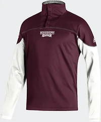 adidas Men's Mississippi State University Stadium Knit Snap 1/4-Zip Pullover