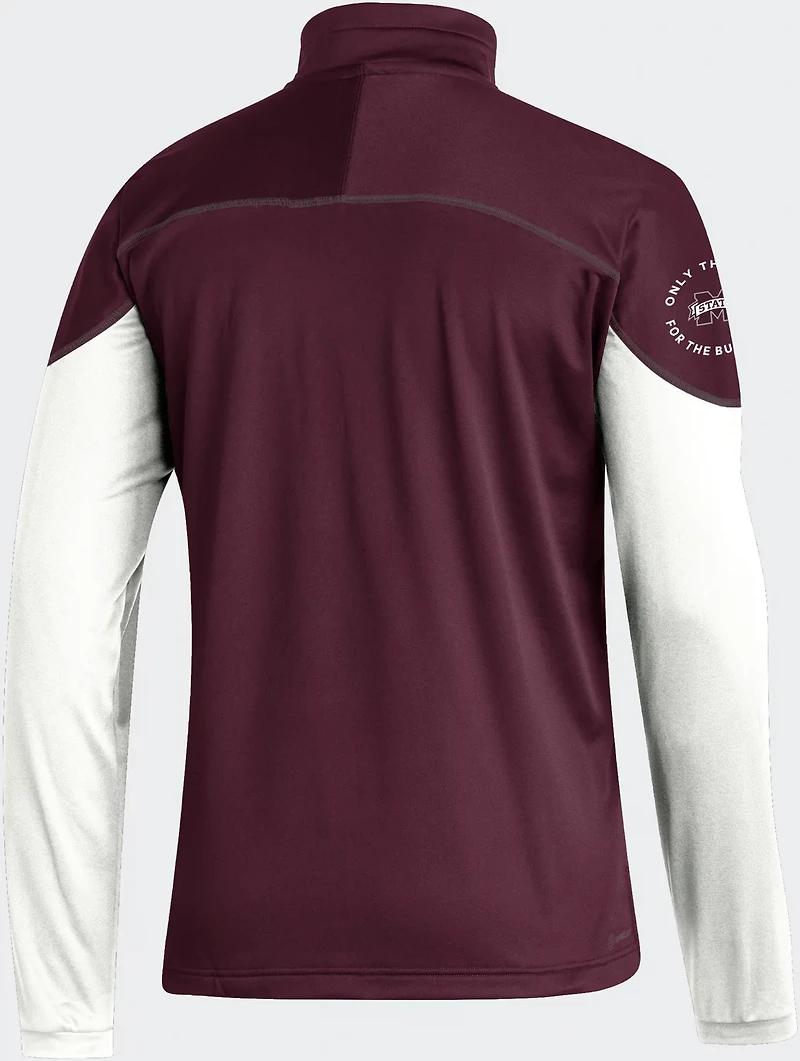 adidas Men's Mississippi State University Stadium Knit Snap 1/4-Zip Pullover