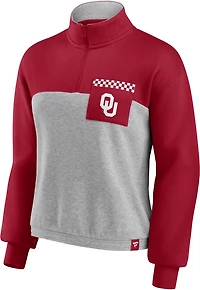 Fanatics Women's University of Oklahoma Sideline to Cropped 1/4-Zip Pullover