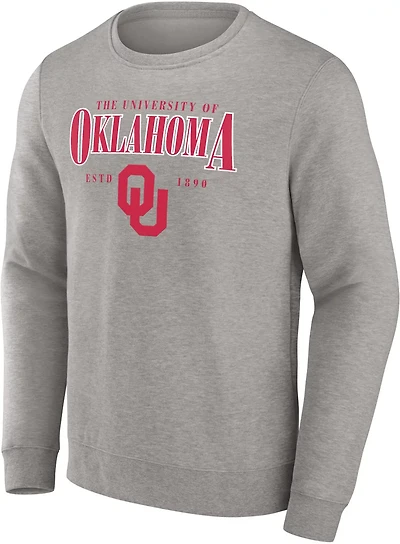 Fanatics Men’s University of Oklahoma True Classics Act Fast Crew Pullover Sweatshirt