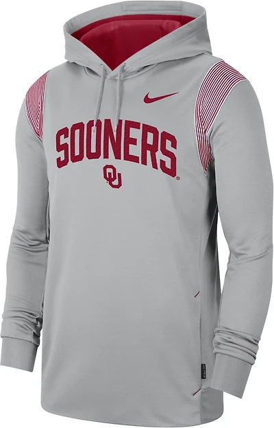 Nike Men's University of Oklahoma Therma-FIT Pullover Fleece Hoodie