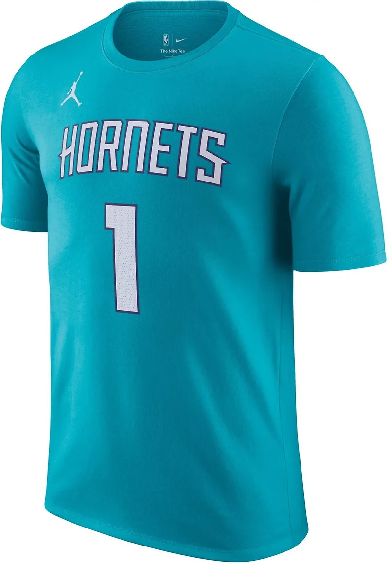 Nike Men's Charlotte Hornets LaMelo Ball #2 Essential N&N T-shirt