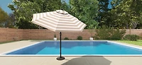 Mosaic Striped 9 ft Patio Umbrella with Closure Strap