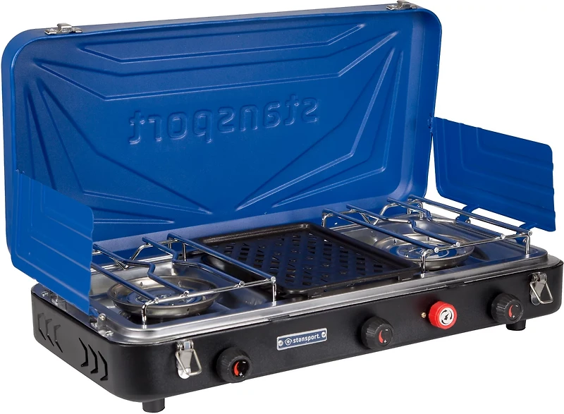 Stansport Outfitter Series 2-Burner Propane Stove with Grill
