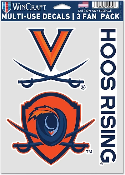 WinCraft University of Virginia 5.5x7.75 Fan Decal 3-Pack