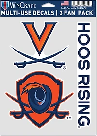 WinCraft University of Virginia 5.5x7.75 Fan Decal 3-Pack