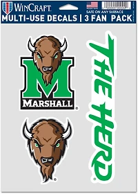 WinCraft Marshall University 5.5x7.75 Fan Decal 3-Pack