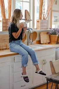 Flojos Adults' Kalica Serape Trim Slide Slippers