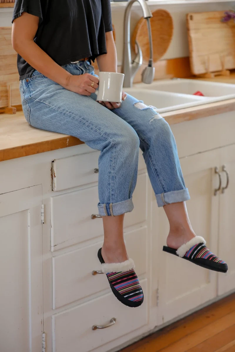 Flojos Adults' Kalica Serape Trim Slide Slippers