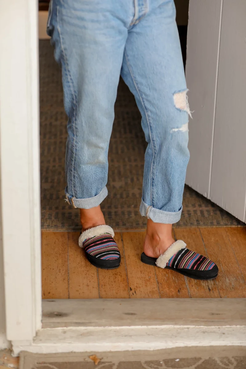 Flojos Adults' Kalica Serape Trim Slide Slippers