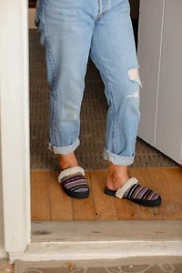Flojos Adults' Kalica Serape Trim Slide Slippers
