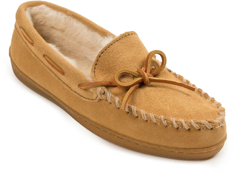 Minnetonka Women’s Pile-Lined Hardsole Moccasin Slippers