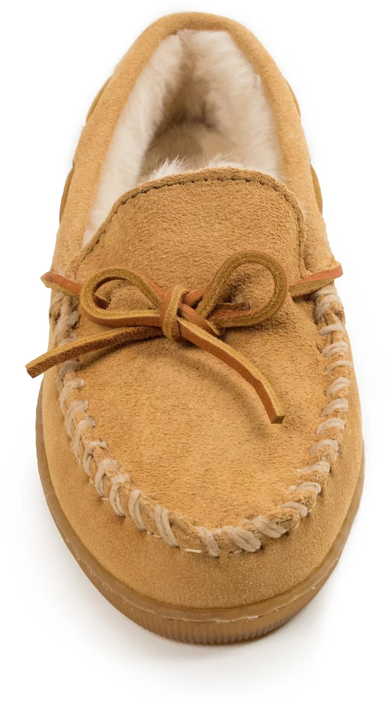 Minnetonka Women’s Pile-Lined Hardsole Moccasin Slippers