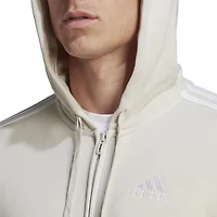 adidas Men's Essentials 3 Stripe Full-Zip Hooded Track Top