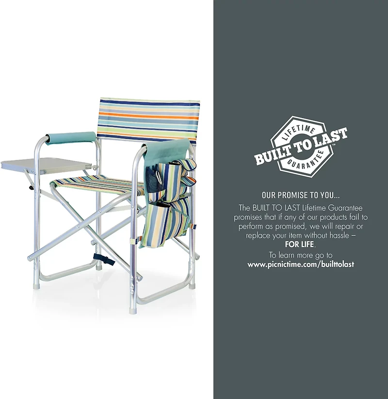 Picnic Time Stripe Collection Sports Chair